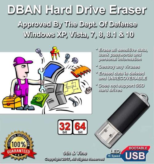 Windows DBAN Hard drive Eraser-USB