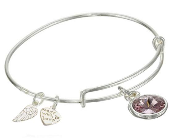 February Birthday Stone Bracelet- Purple