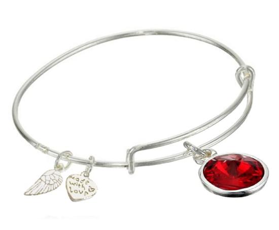 July Birthday Stone Bracelet-Garnet Red